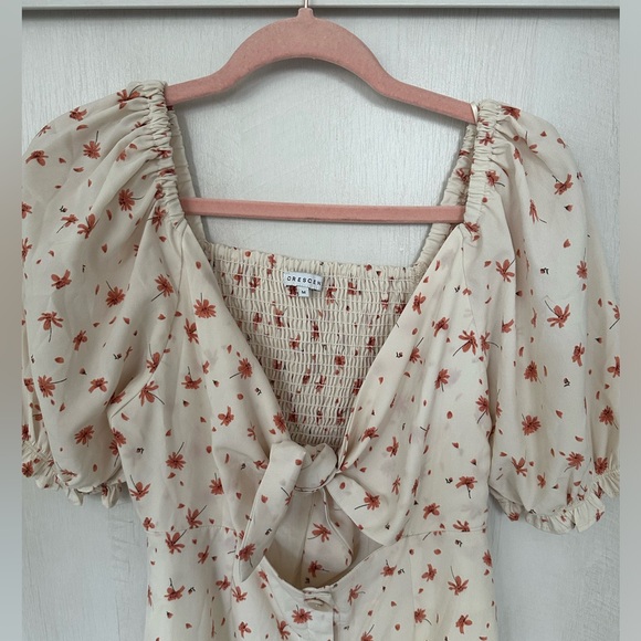 Front Tie Floral Midi Dress - Picture 6 of 9